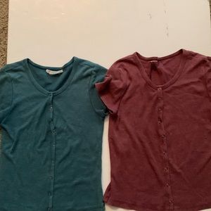 Pink rose brand two shirt bundle girls, size 10/12